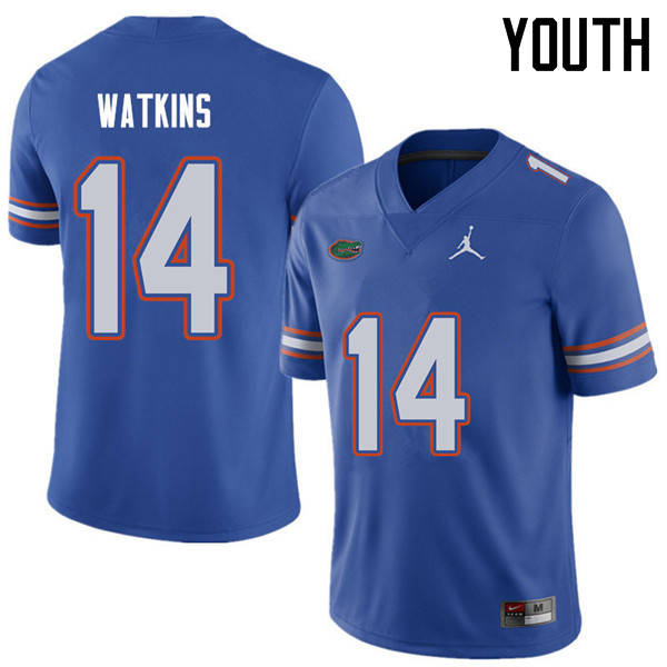 Jordan Brand Youth #14 Justin Watkins Florida Gators College Football Jerseys Sale-Royal - Click Image to Close